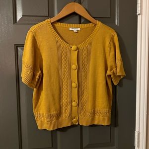 Banana Republic Mustard Short Sleeve Cardigan Size XL